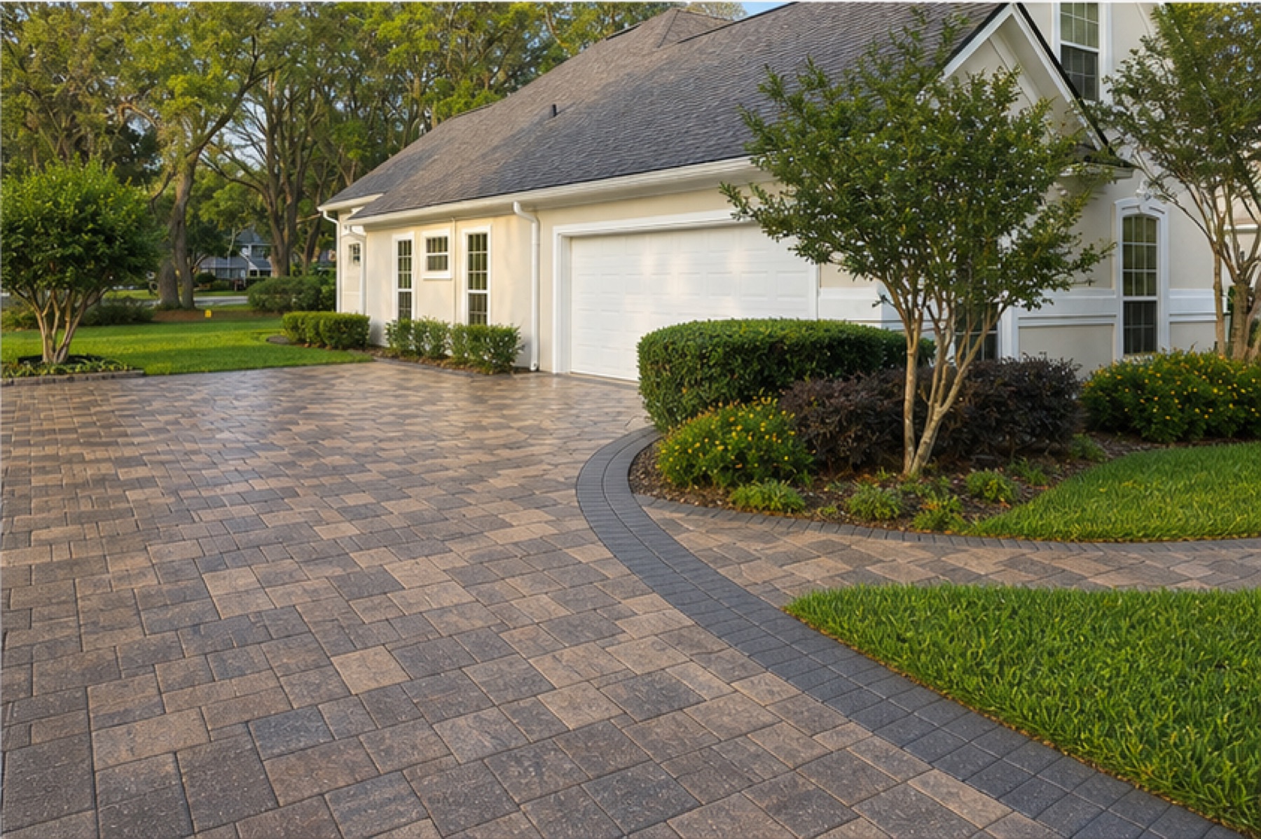 Driveway curve before restoration